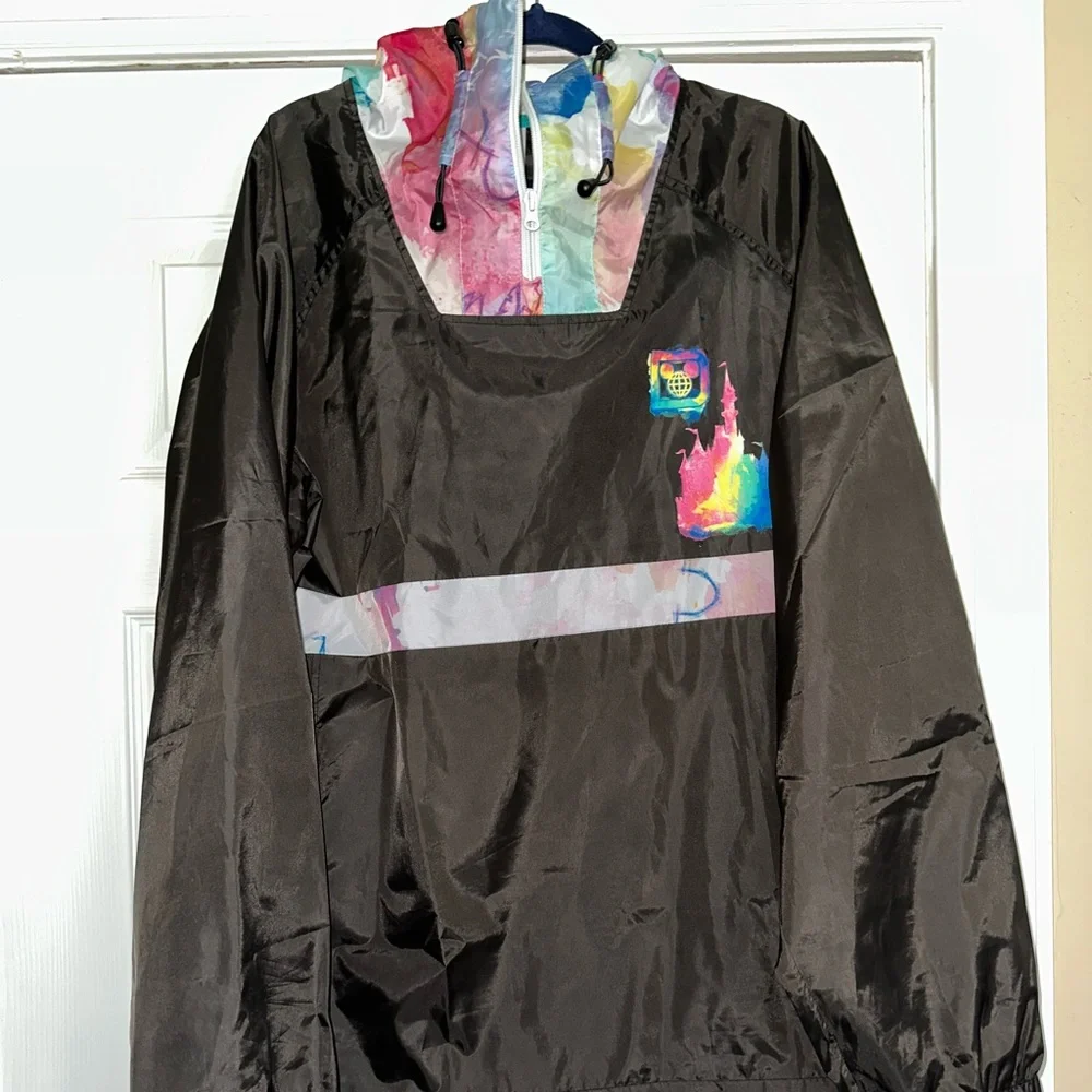 Walt Disney World watercolor pullover rain jacket size xl